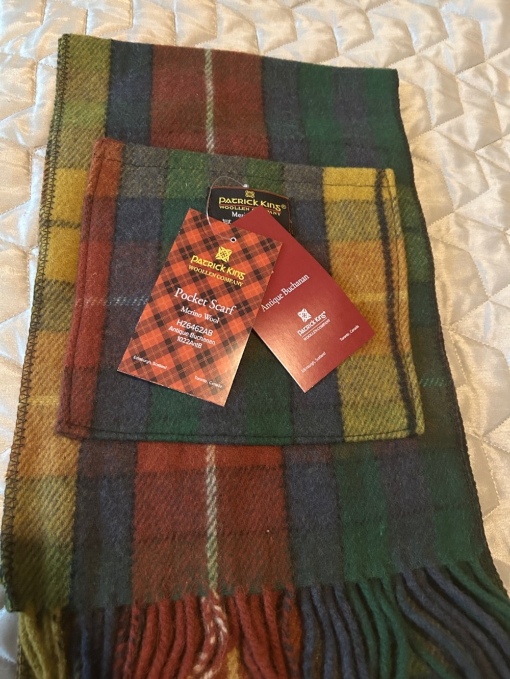 Patrick King Multicolor Tartan Wool Scarf - Antique Buchanan